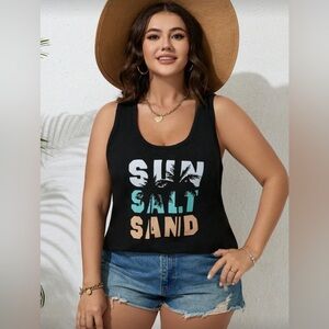 🆕 Sun Salt Sand Black Graphic Tank Top